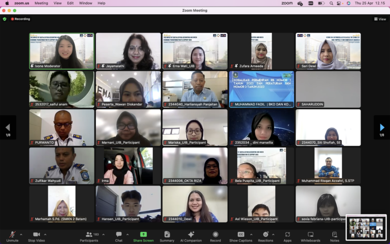 International Webinar The Impact of Accounting Digitalization and Green Economic Transformation to Support Sustainable Development Goals (SDGs). Collaboration Universiti Tunku Abdul Rahman (UTAR) Malaysia and Accounting Universitas Internasional Batam (UIB)