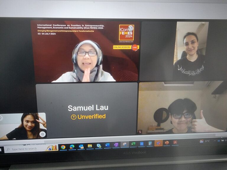 Dosen dan Mahasiswa dari Program Studi Magister Manajemen mengikuti International Conference on Frontiers in Entrepreneurship, Management, Economic and Sustainability (ICon FEMES) 2024