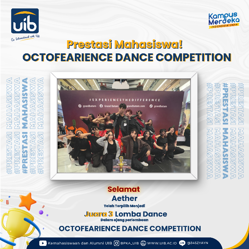 Tim Aether UIB Raih Juara 3 di Octofearience Dance Competition