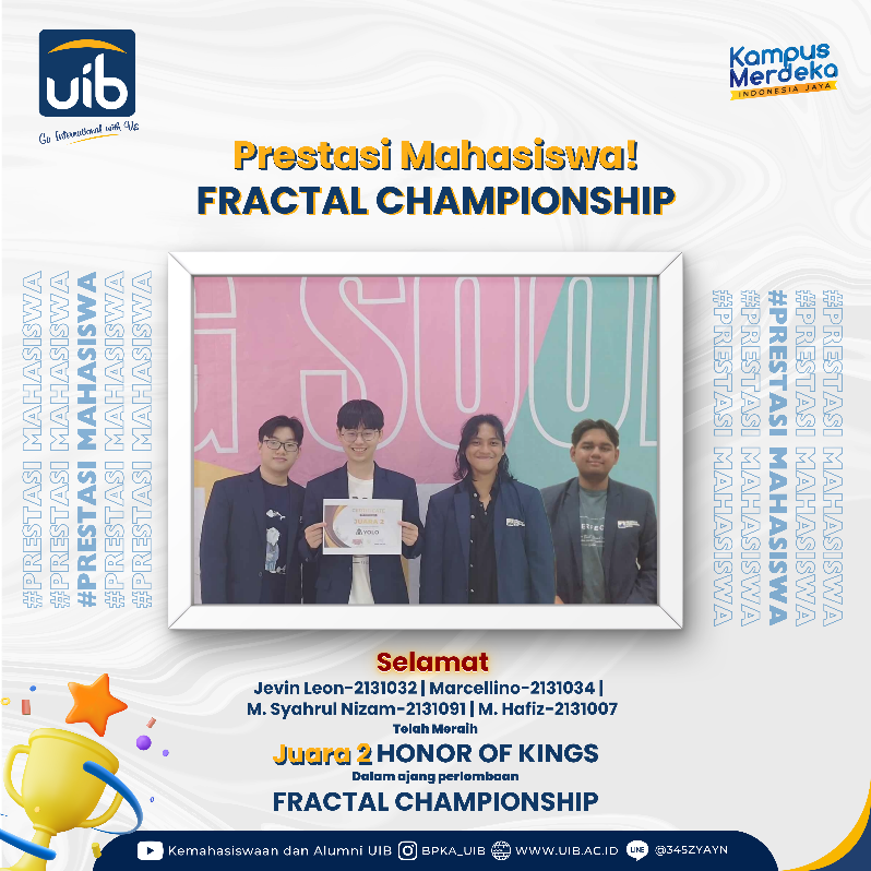 Mahasiswa Universitas Internasional Batam Raih Juara 2 di Fractal Championship