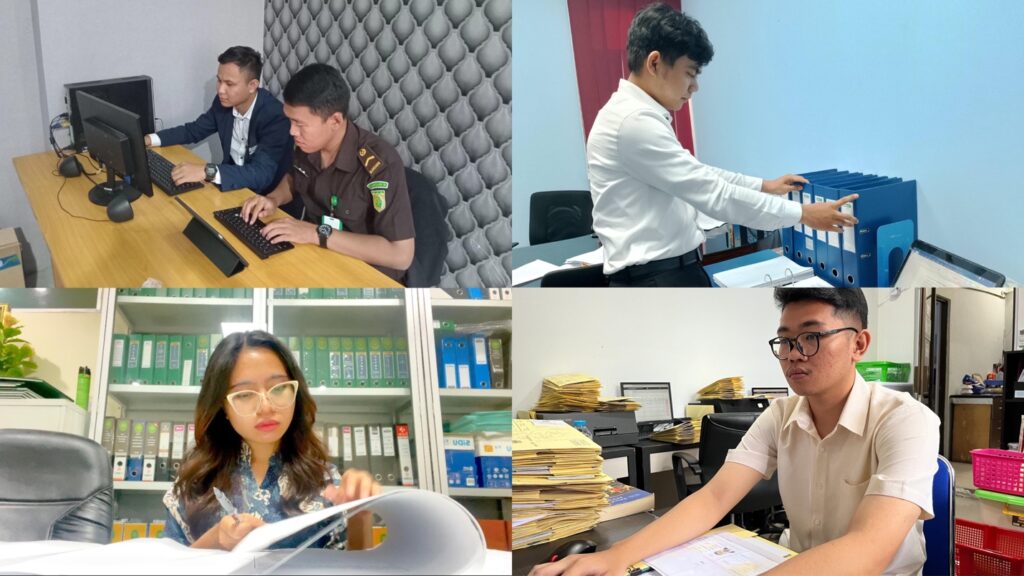 A collage of people working at a computer Description automatically generated