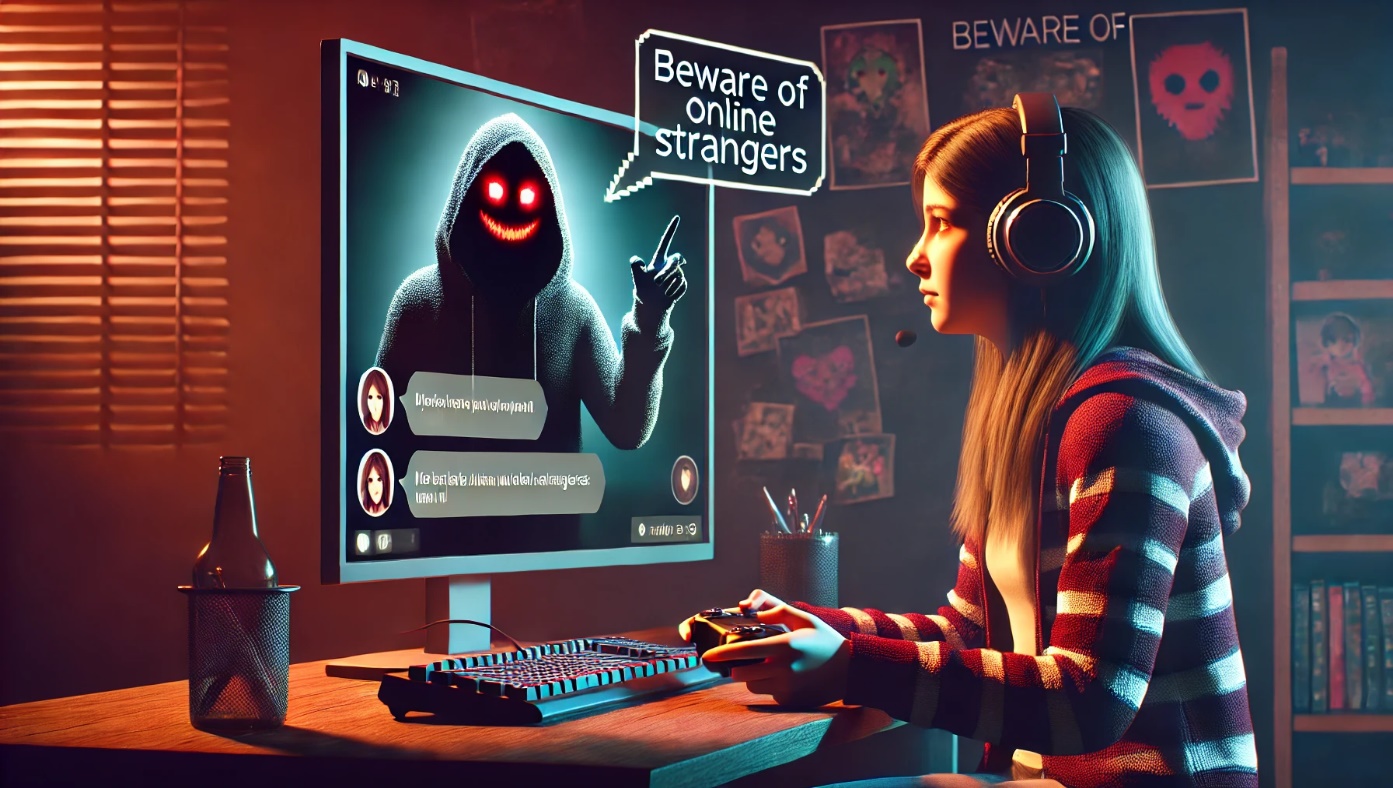 A person wearing headphones and playing a video game Description automatically generated
