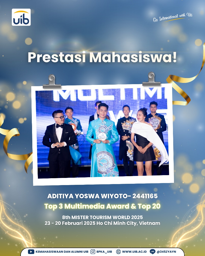 Mahasiswa UIB Raih Prestasi di Ajang Mister Tourism World 2025