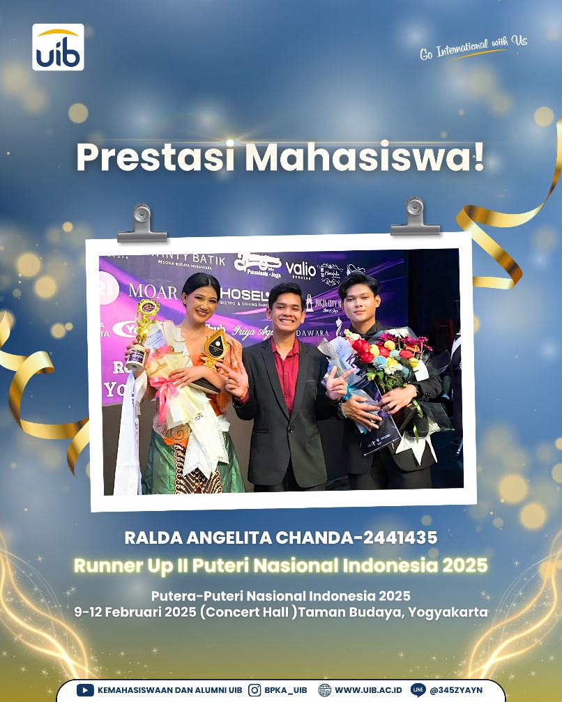 Mahasiswi UIB Raih Runner Up II Puteri Nasional Indonesia 2025