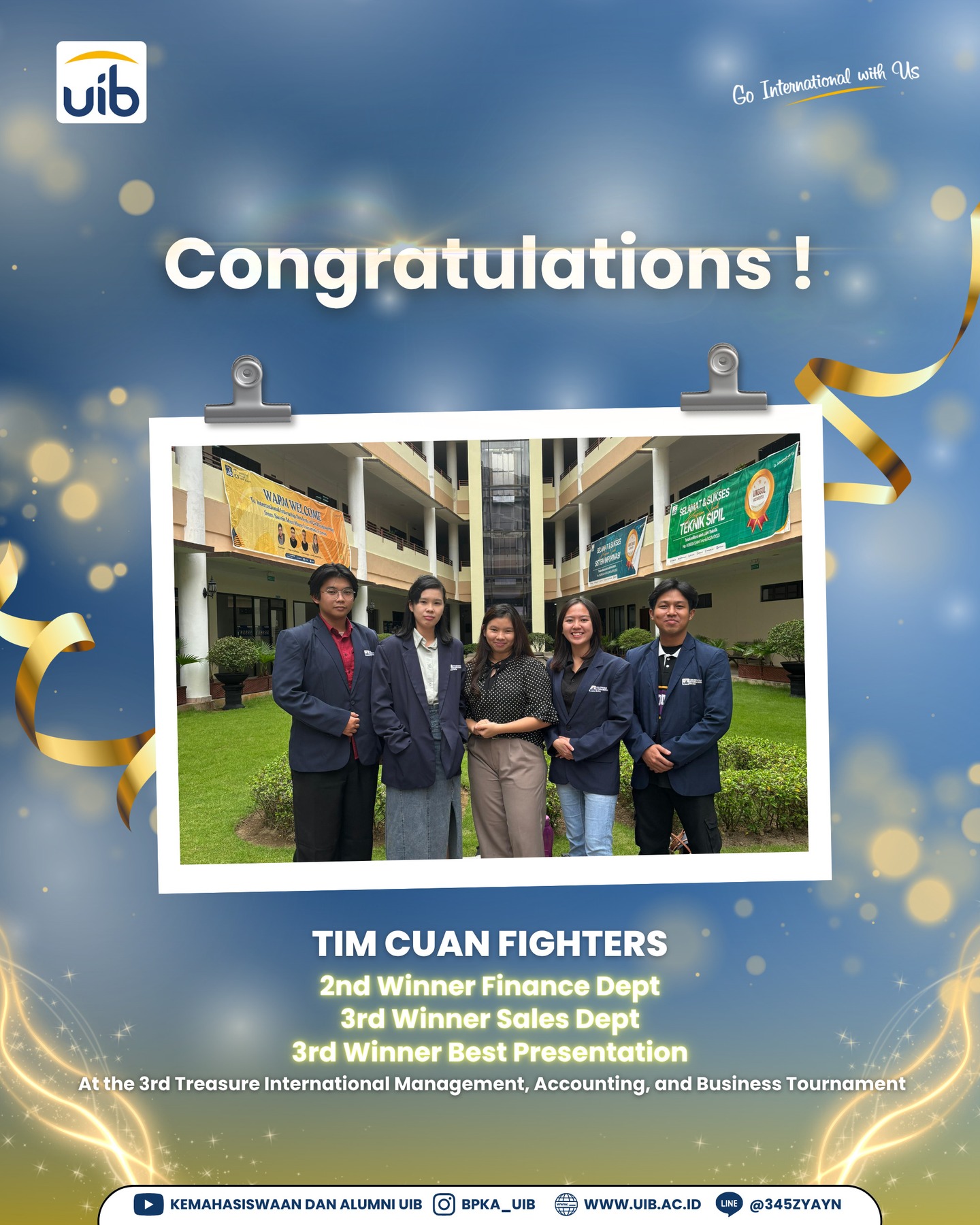 Prestasi Tim CUAN FIGHTERS di The 3rd Treasure International Management, Accounting, and Business Tournament