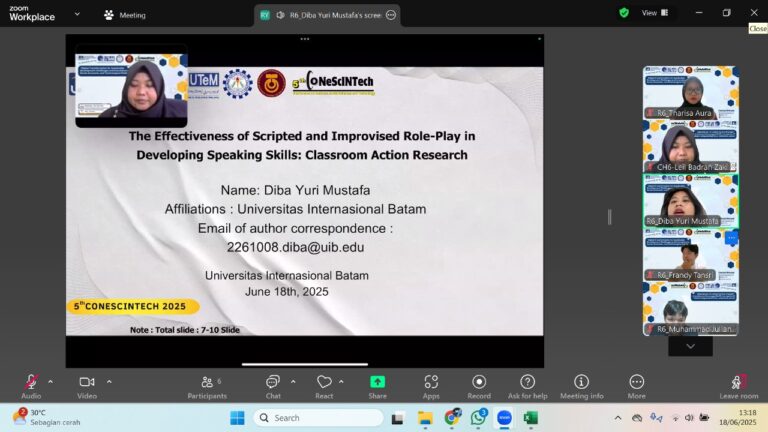 Achievement of ELE UIB Student as Best Paper and Presenter at The CoNeSciNTech 2025