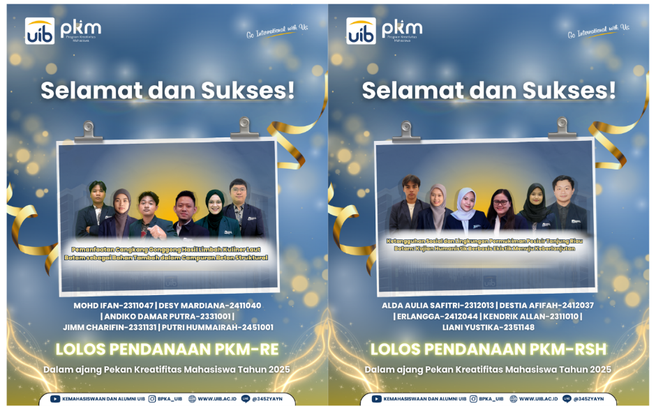 Prestasi Mahasiswa UIB Lolos Pendanaan dalam Ajang PKM 2025
