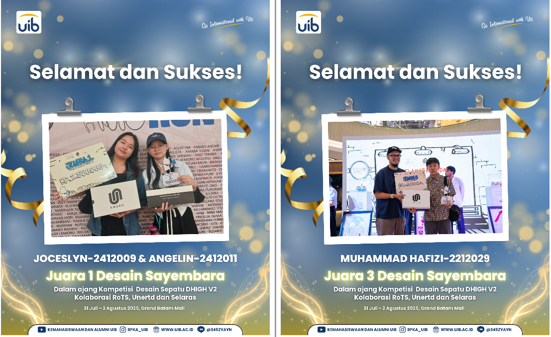 Mahasiswa UIB Raih Prestasi di Ajang Kompetisi Desain Sepatu DHIGH V2