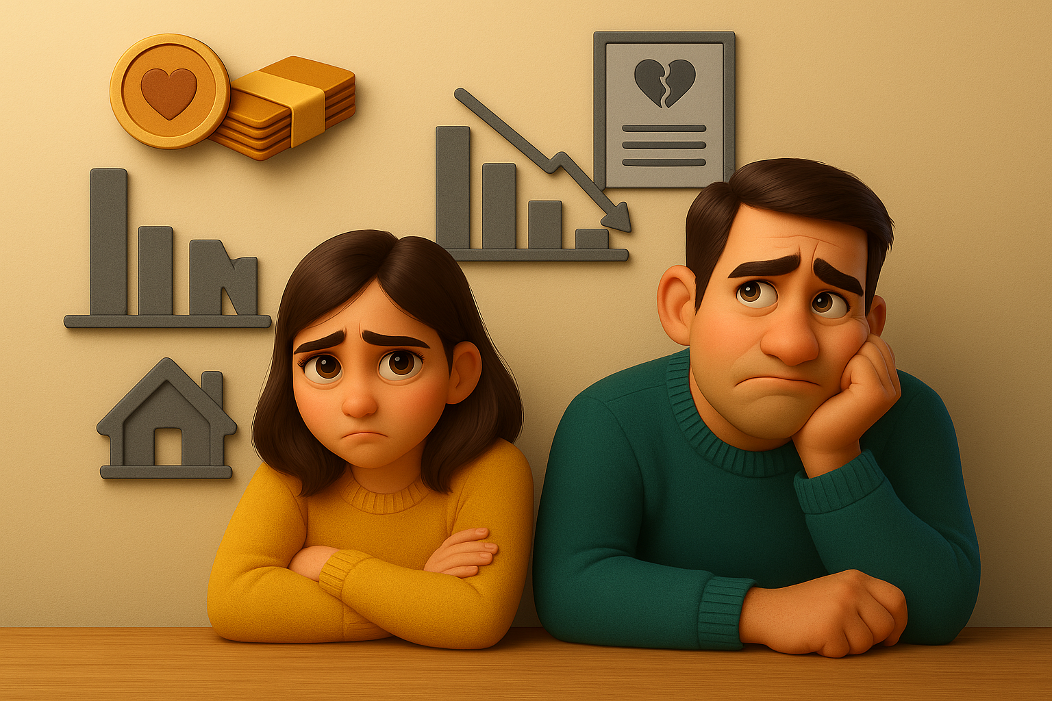 A person and person sitting at a table with their arms crossed AI-generated content may be incorrect.