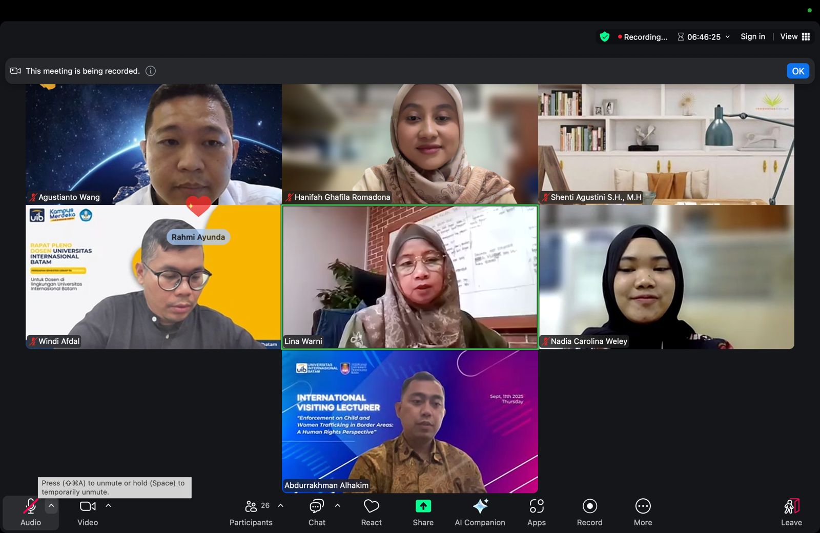 A screenshot of a video conference

Description automatically generated