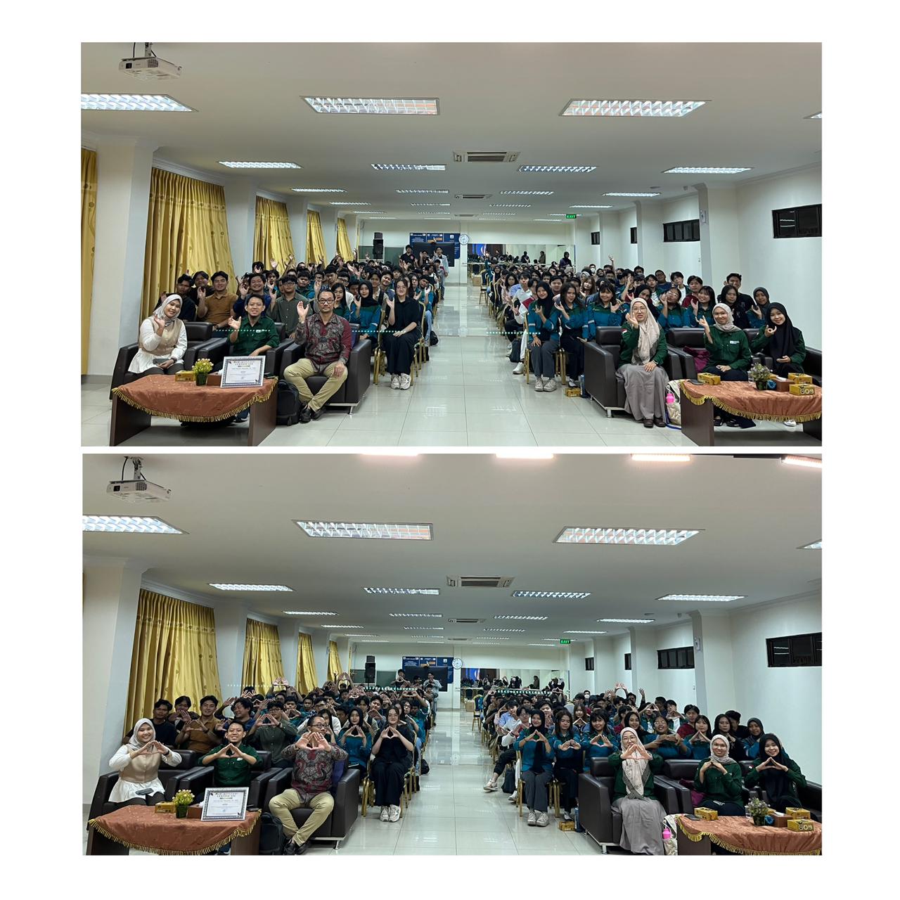 A group of people sitting in a room Description automatically generated