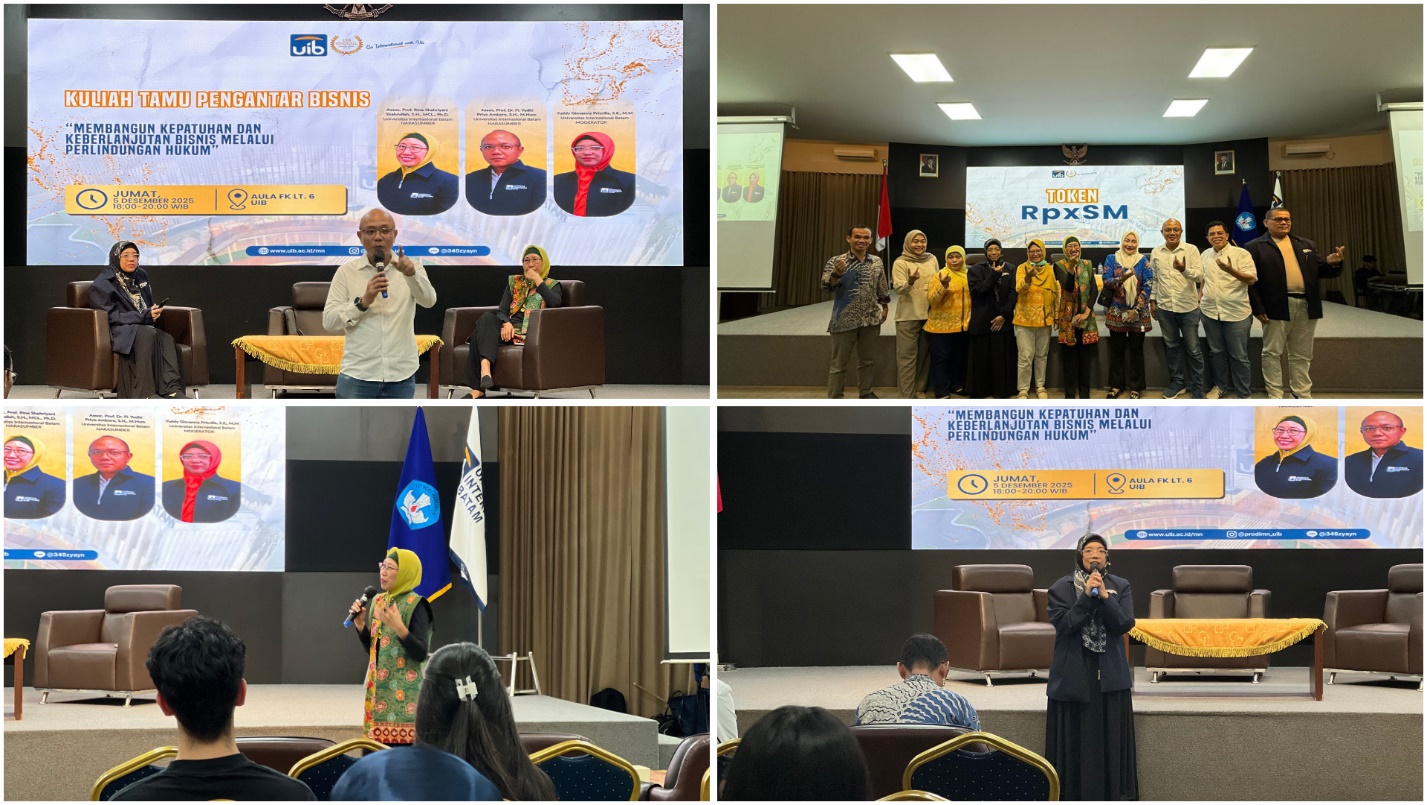 Dosen Fakultas Hukum UIB Diundang dalam Kuliah Tamu Pengantar Bisnis tentang Kepatuhan dan Keberlanjutan Bisnis melalui Perlindungan Hukum