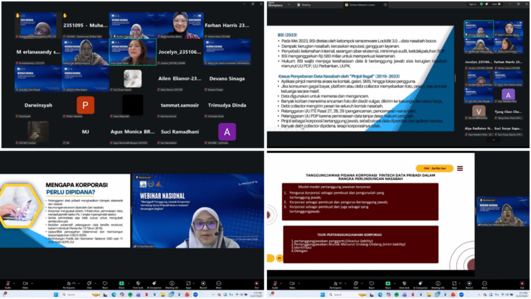 Webinar Nasional UIB Kupas Isu Krusial “Menggali Tanggung Jawab Korporasi terhadap Perlindungan Data Pribadi di Era Keuangan Digital”