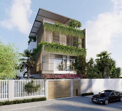 A building with plants on the side of it AI-generated content may be incorrect.