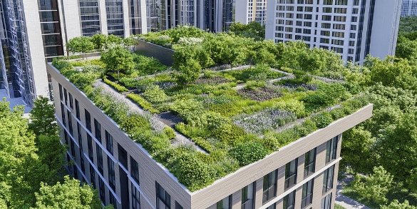 A green roof of a building AI-generated content may be incorrect.