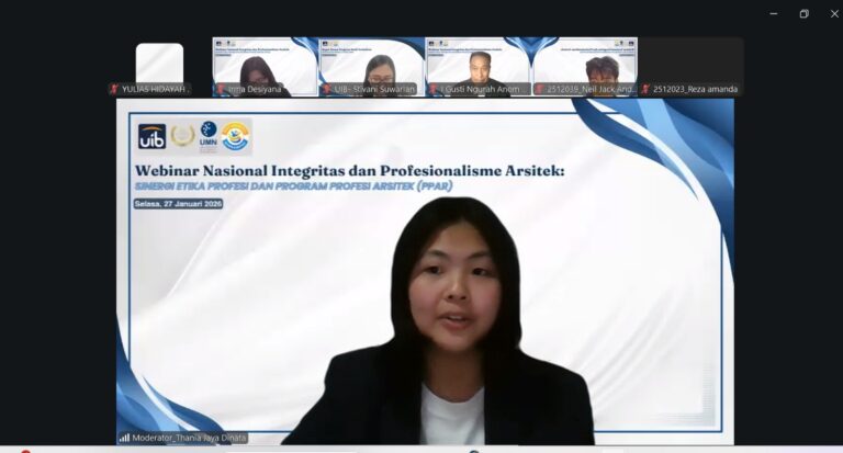 Program Studi Arsitektur UIB Selenggarakan Webinar Nasional Integritas dan Profesionalisme Arsitek tentang Sinergi Etika Profesi dan PPAr