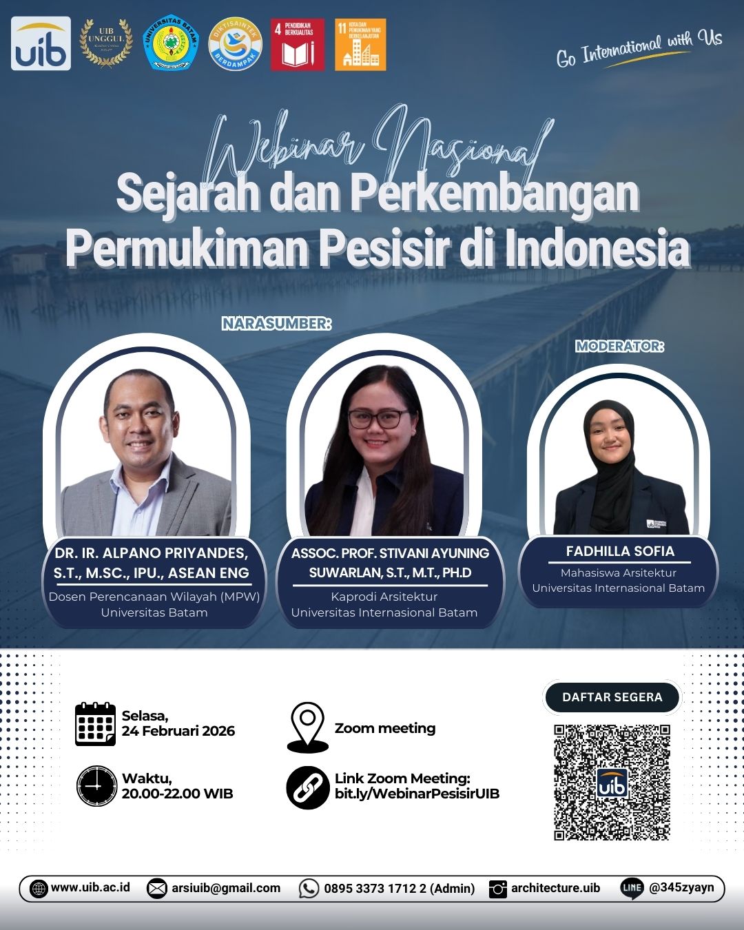 Program Studi Arsitektur UIB Gelar Webinar Nasional tentang Sejarah dan Perkembangan Permukiman Pesisir di Indonesia