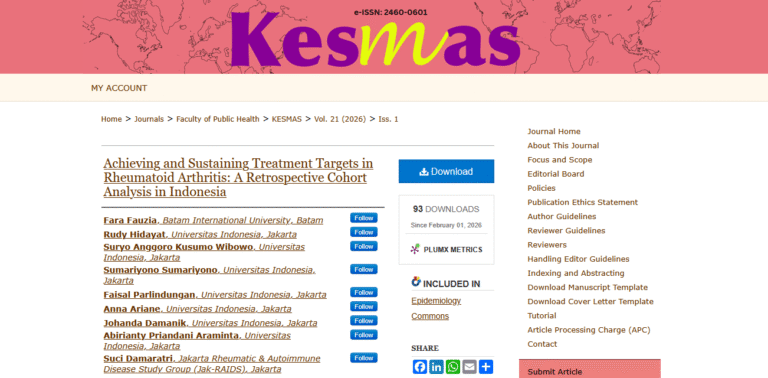 Dosen FK UIB Raih Publikasi Internasional Q4 melalui Riset Rheumatoid Arthritis