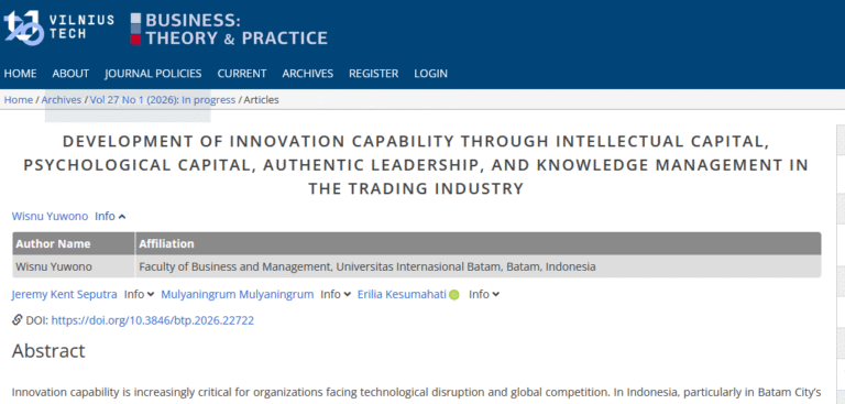 Riset Strategis UIB Tembus Jurnal Global: Dorong Transformasi Industri Perdagangan Batam