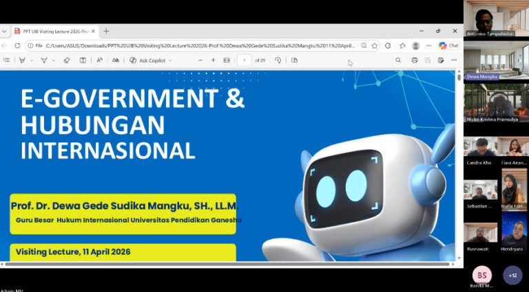 Magister Hukum Universitas Internasional Batam Gelar Visiting Lecturer Bersama Guru Besar Hukum Internasional Universitas Pendidikan Ganesha