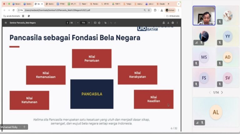 Dari Hafalan ke Aksi: Webinar Pancasila #8 UIB Dorong Mahasiswa Amalkan Nilai Bela Negara