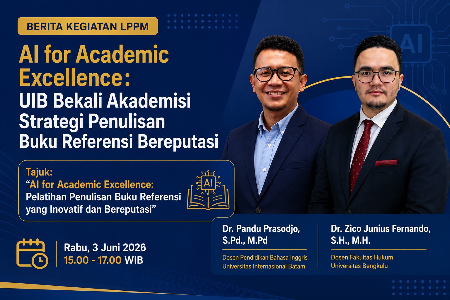AI for Academic Excellence: UIB Bekali Akademisi Strategi Penulisan Buku Referensi Bereputasi
