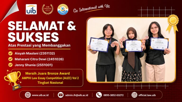 Mahasiswa Ilmu Hukum UIB Raih Bronze Award ALEC 2026, Bukti Kompetensi Generasi Hukum Kritis Solutif, dan Kompetitif