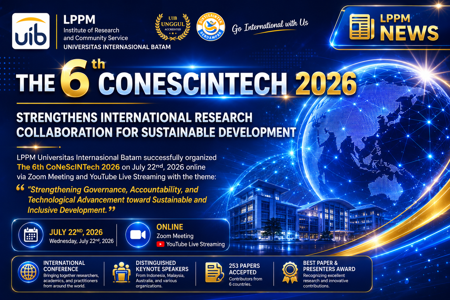 The 6th CoNeScINTech 2026 Strengthens Global Research Collaboration for Sustainable and Inclusive Development