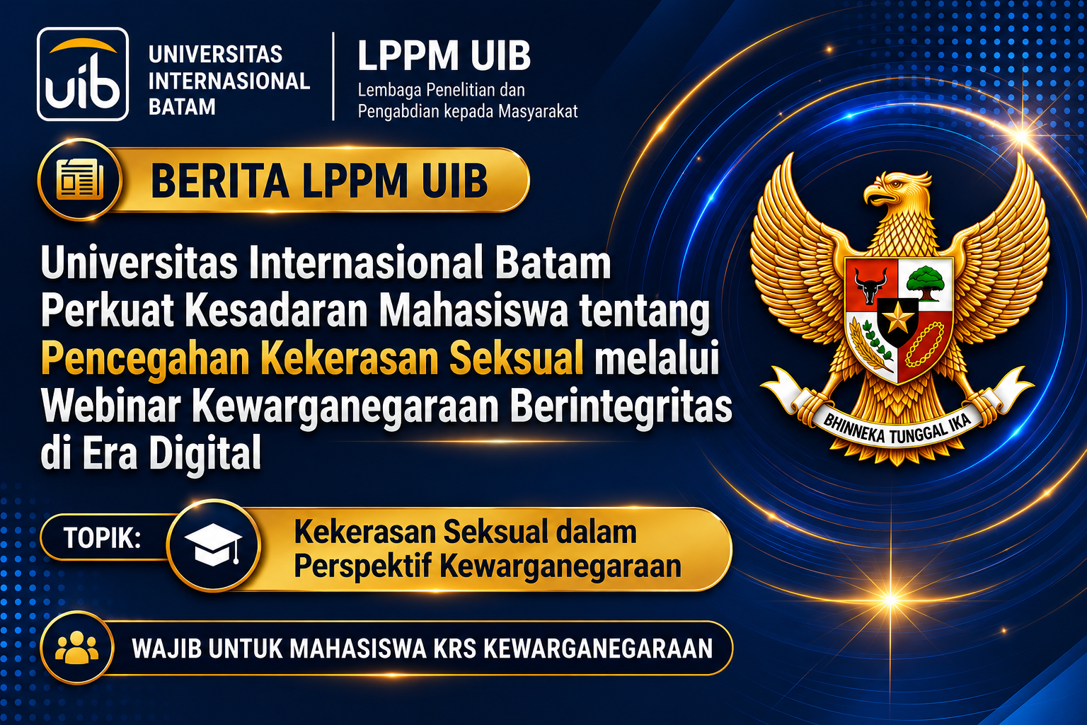 UIB Edukasi Pencegahan Kekerasan Seksual melalui Webinar Kewarganegaraan Berintegritas di Era Digital