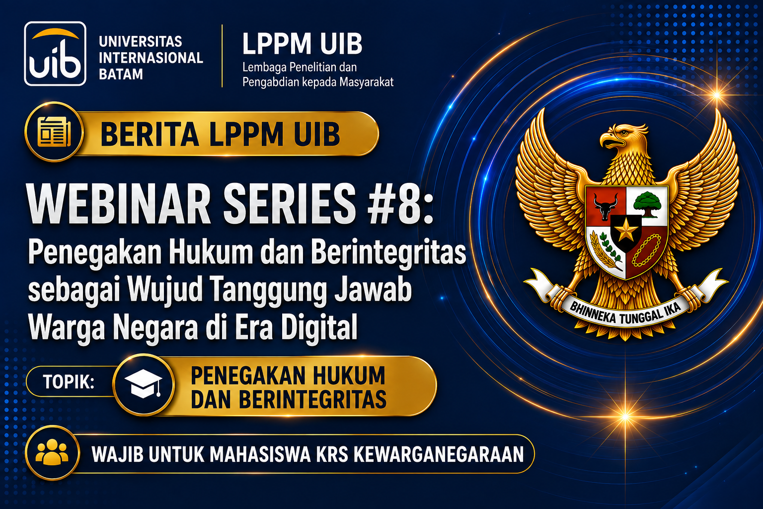 Webinar Kewarganegaraan UIB Bahas Penegakan Hukum dan Integritas di Era Digital