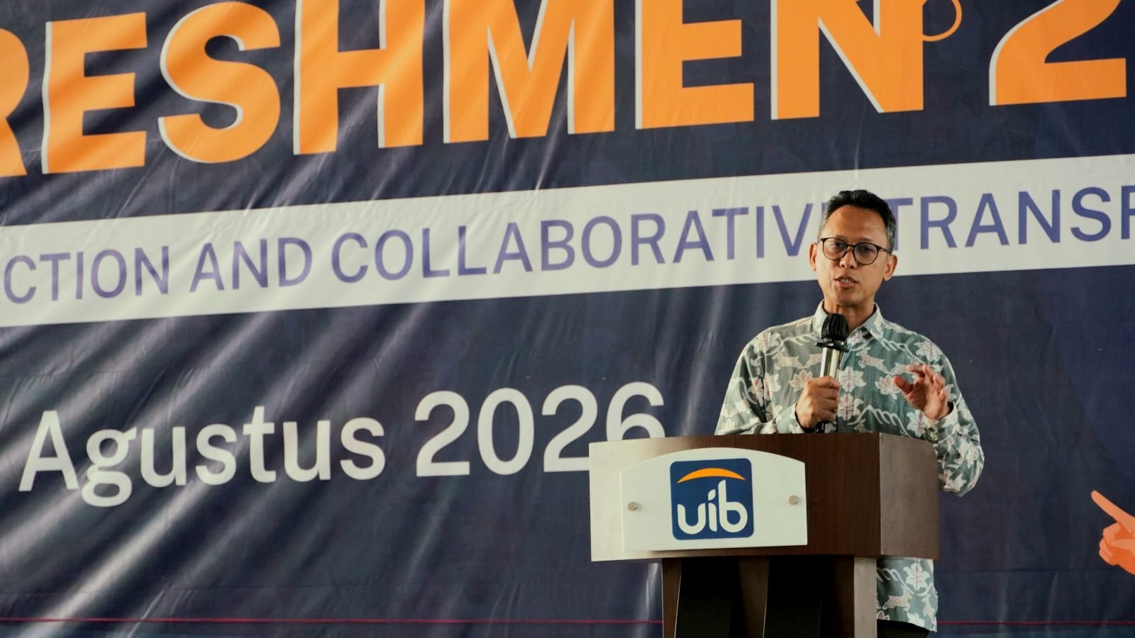 "Penyampaian visi dan misi P2K2 oleh Wakil Rektor III Universitas International Batam. Batam, 1 Agustus 2026. (Foto: Humas UIB/Dhea Roszihanita)"