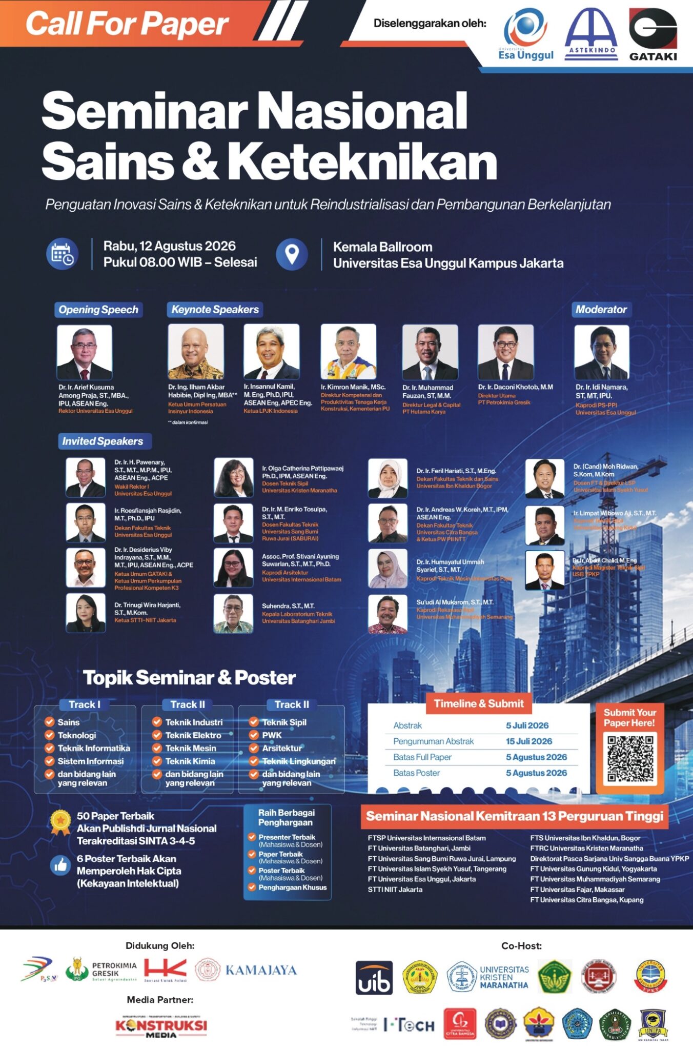Kaprodi Arsitektur UIB Hadir sebagai Invited Speaker pada Seminar Nasional Sains & Keteknikan 2026