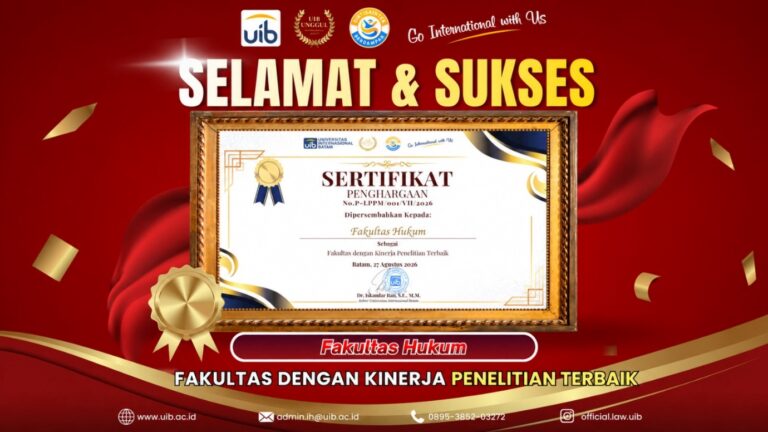 Fakultas Hukum UIB Raih Tiga Penghargaan Kinerja Penelitian