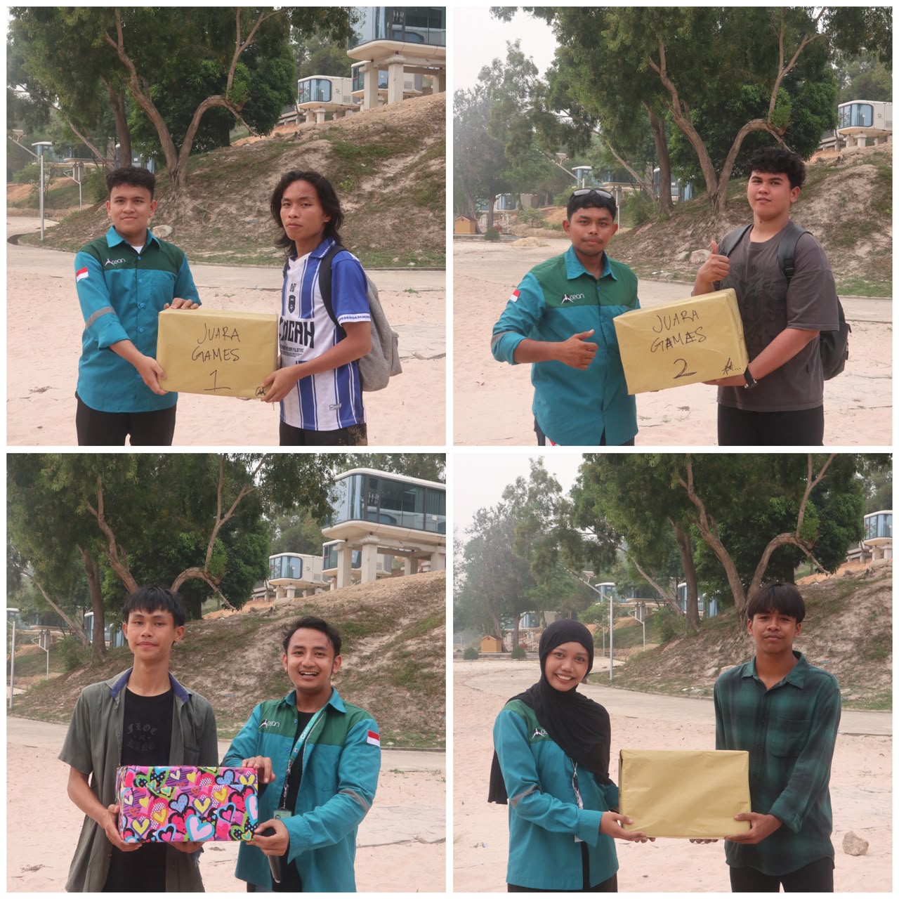 A collage of a person holding a box
Description automatically generated