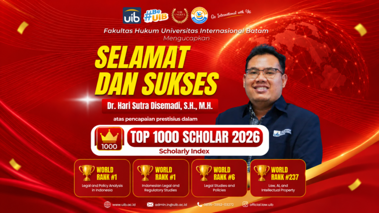 Dosen UIB Raih World Rank #1 dalam Dua Bidang Kajian Hukum